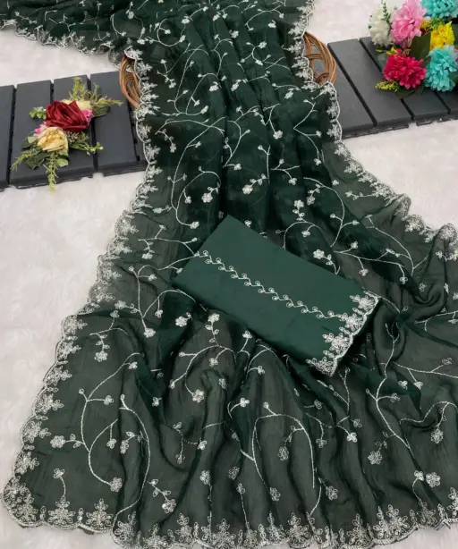 6330 Modal Jimmy Choo Embroidered Saree Collection