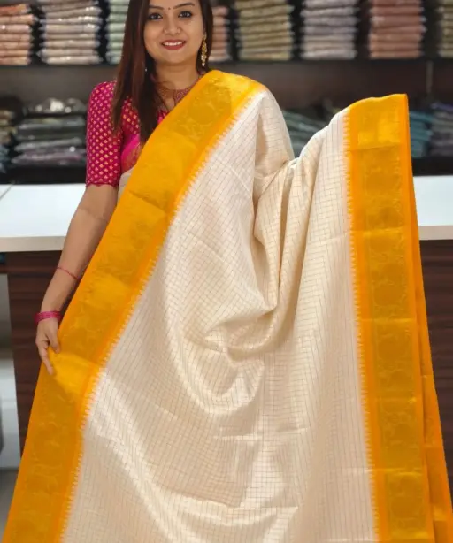 Aab Checks Peacock Vol 1 Silk Stylish Border Traditional Wear Saree Collection