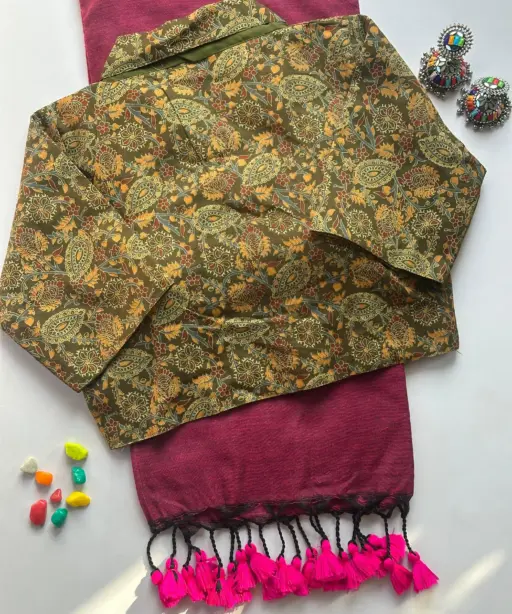 Ajrakh Fancy Vol 2 Khadi Cotton Saree Ajrakh Printed Blouse Collection