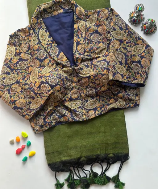 Ajrakh Fancy Vol 2 Khadi Cotton Saree Ajrakh Printed Blouse Collection