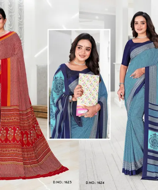 Angoori Crape Vol 7 Printed Crepe Uniform Saree Collection