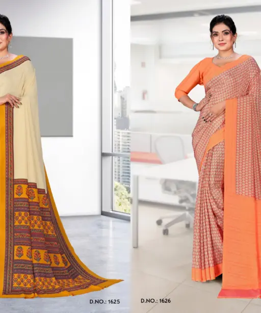 Angoori Crape Vol 7 Printed Crepe Uniform Saree Collection