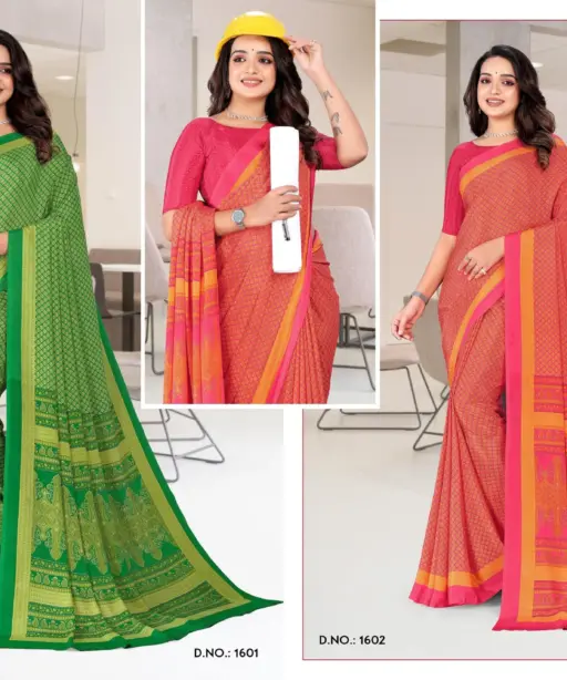 Angoori Crape Vol 7 Printed Crepe Uniform Saree Collection