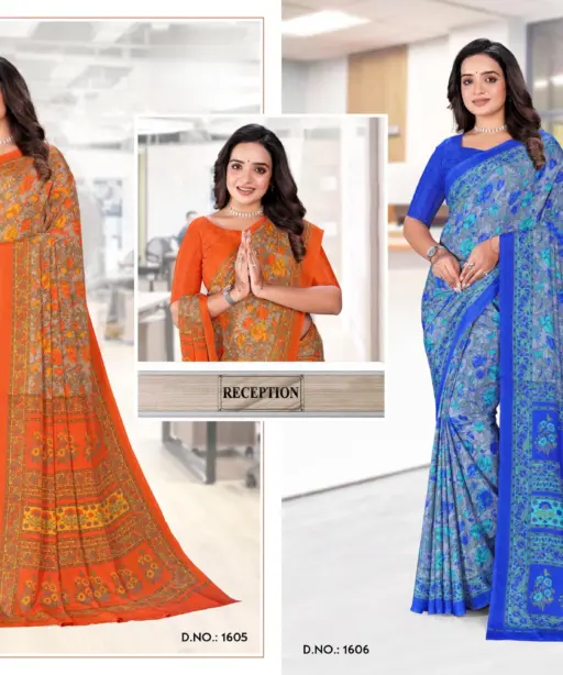 Angoori Crape Vol 7 Printed Crepe Uniform Saree Collection