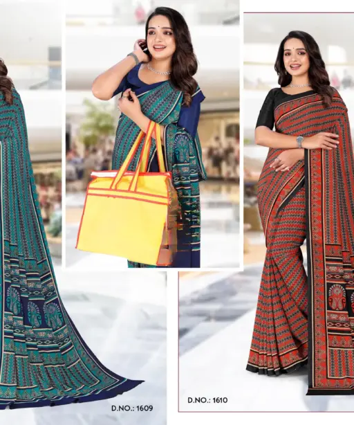 Angoori Crape Vol 7 Printed Crepe Uniform Saree Collection