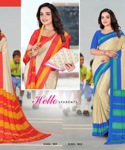 Angoori Crape Vol 7 Printed Crepe Uniform Saree Collection