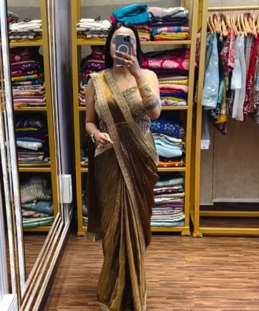 Bt 7137 Satin Sequence Ready to Wear Fancy Saree