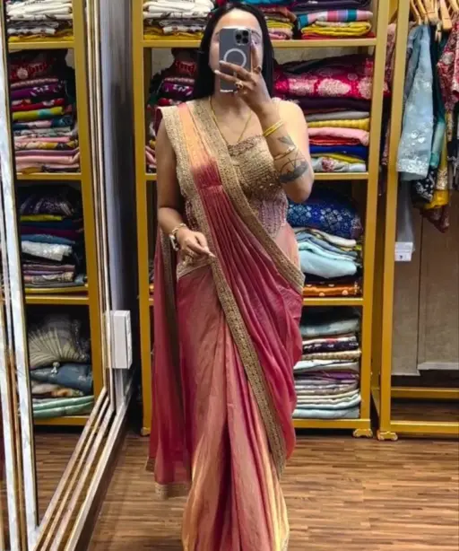 Bt 7137 Satin Sequence Ready to Wear Fancy Saree