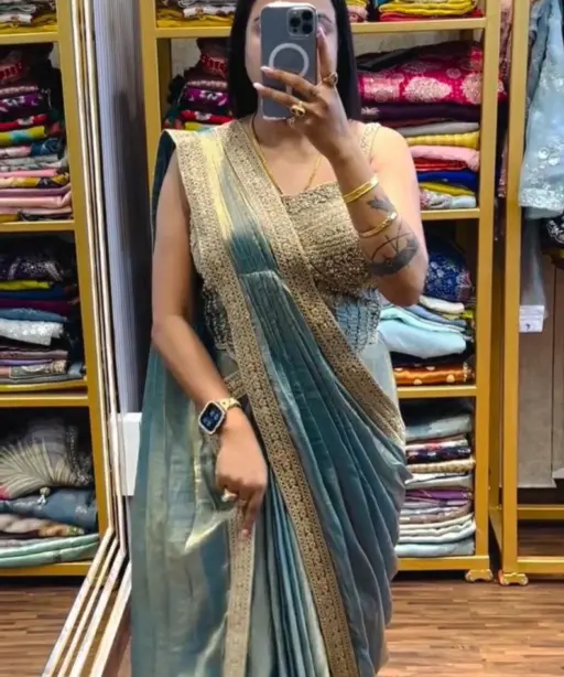 Bt 7137 Satin Sequence Ready to Wear Fancy Saree