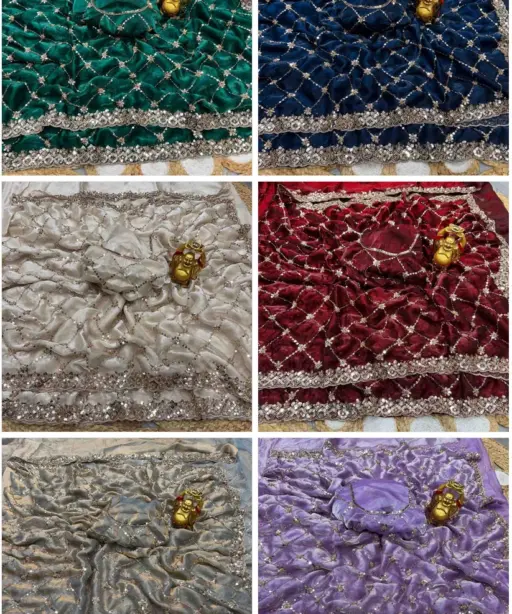 Ds 787 Pure Space Silk Handworked Party Wear Designer Saree Collection