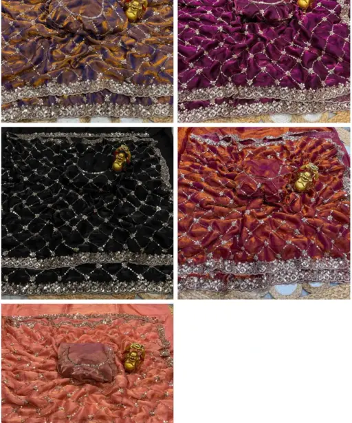 Ds 787 Pure Space Silk Handworked Party Wear Designer Saree Collection