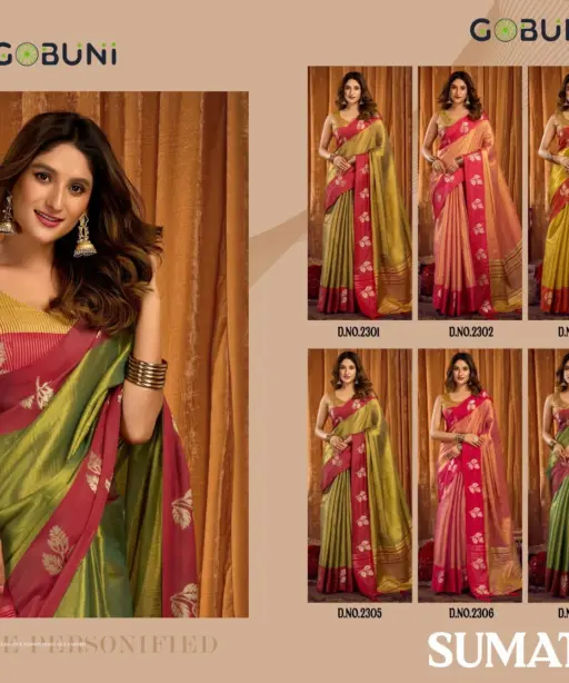 Gobuni Sumathi Soft Tissue Traditional Wear Saree Collection