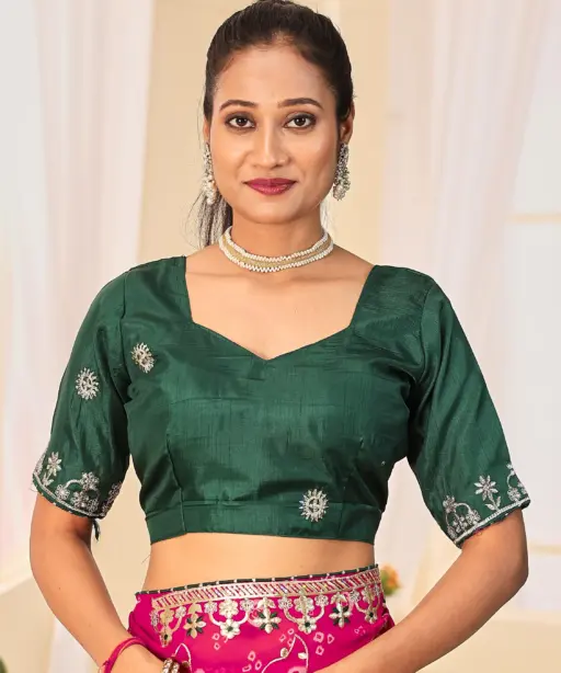 Jalnidhi Ful Patti Georgette with Embroidery Bandhani Saree Collection