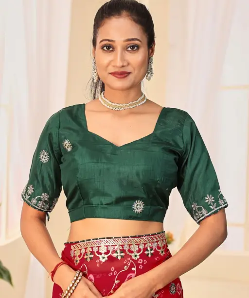 Jalnidhi Ful Patti Georgette with Embroidery Bandhani Saree Collection