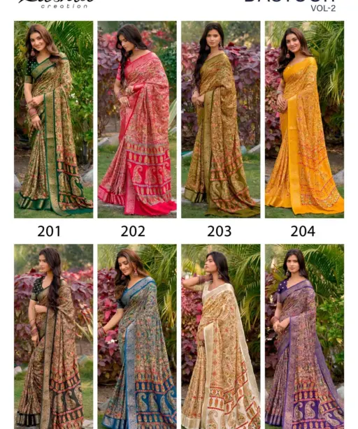 Kashvi Dastoor Vol 2 Viscose Moss Foil Casual Wear Saree Collection