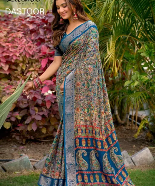 Kashvi Dastoor Vol 2 Viscose Moss Foil Casual Wear Saree Collection