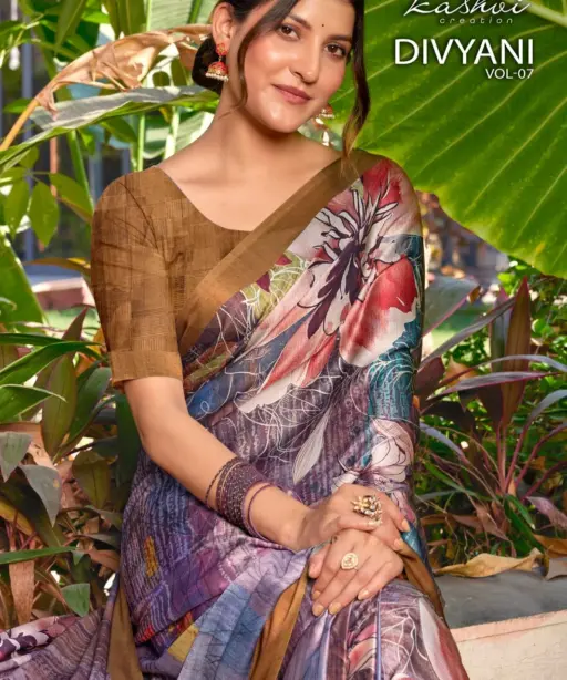 Kashvi Divyani Vol 7 Satin Casual Wear Saree Collection