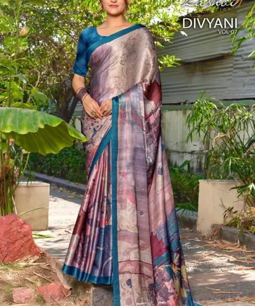 Kashvi Divyani Vol 7 Satin Casual Wear Saree Collection