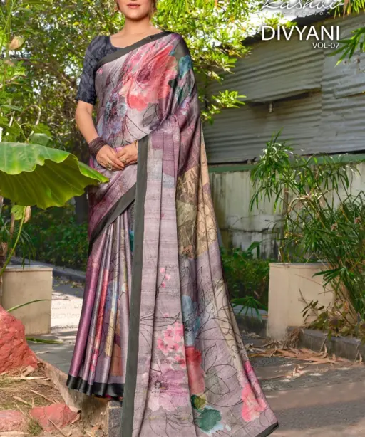 Kashvi Divyani Vol 7 Satin Casual Wear Saree Collection