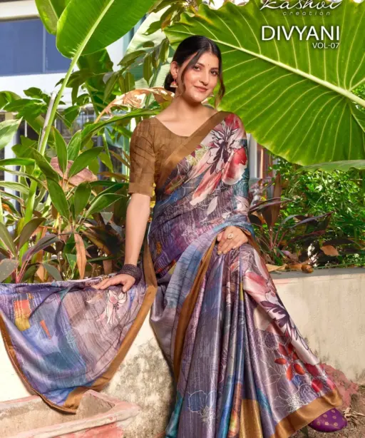 Kashvi Divyani Vol 7 Satin Casual Wear Saree Collection