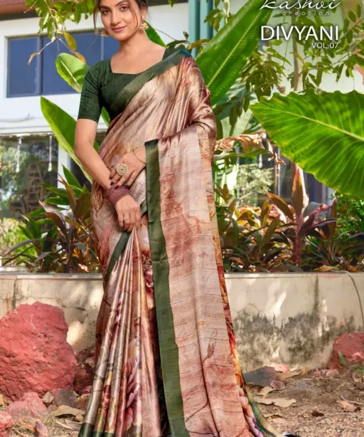 Kashvi Divyani Vol 7 Satin Casual Wear Saree Collection
