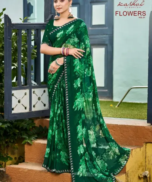 Kashvi Flowers Vol 1 Georgette with Work Saree Collection