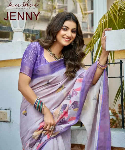 Kashvi Jenny Silk with Aari Work Casual Wear Saree Collection