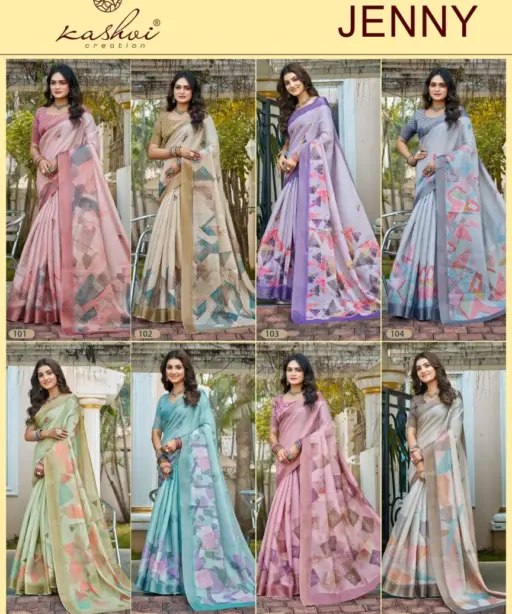 Kashvi Jenny Silk with Aari Work Casual Wear Saree Collection