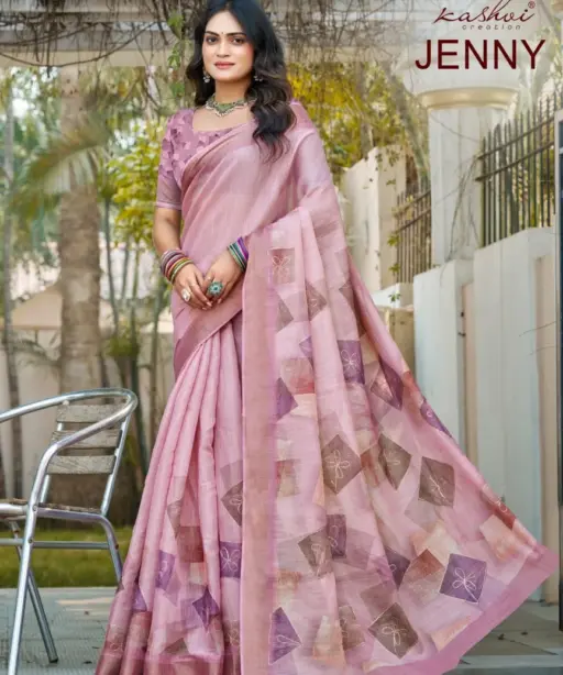 Kashvi Jenny Silk with Aari Work Casual Wear Saree Collection