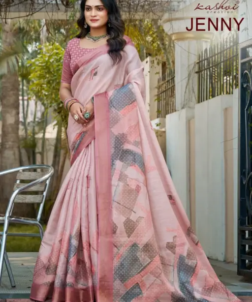 Kashvi Jenny Silk with Aari Work Casual Wear Saree Collection