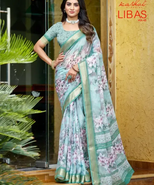 Kashvi Libas Vol 2 Dull Moss Digital Printed Casual Wear Saree Collection