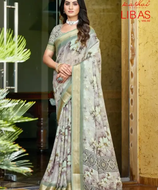 Kashvi Libas Vol 2 Dull Moss Digital Printed Casual Wear Saree Collection