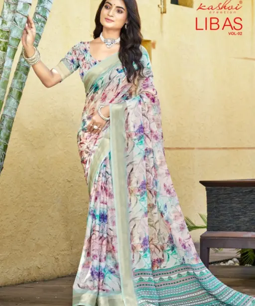 Kashvi Libas Vol 2 Dull Moss Digital Printed Casual Wear Saree Collection