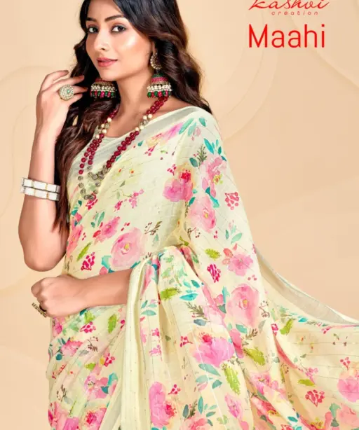 Kashvi Maahi Linen with Sequence Border Saree Collection