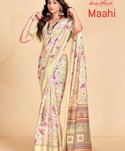 Kashvi Maahi Linen with Sequence Border Saree Collection