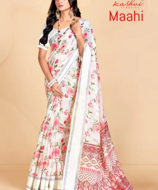 Kashvi Maahi Linen with Sequence Border Saree Collection