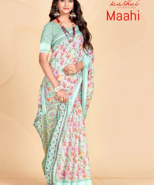 Kashvi Maahi Linen with Sequence Border Saree Collection