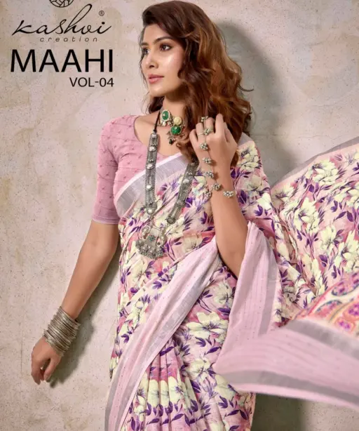 Kashvi Maahi Vol 4 Linen with Sequence Border Saree Collection