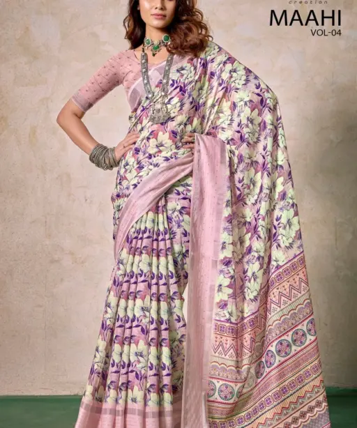 Kashvi Maahi Vol 4 Linen with Sequence Border Saree Collection