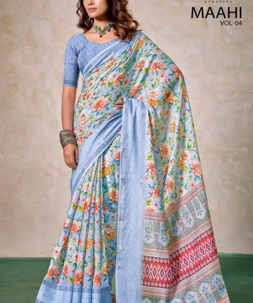 Kashvi Maahi Vol 4 Linen with Sequence Border Saree Collection