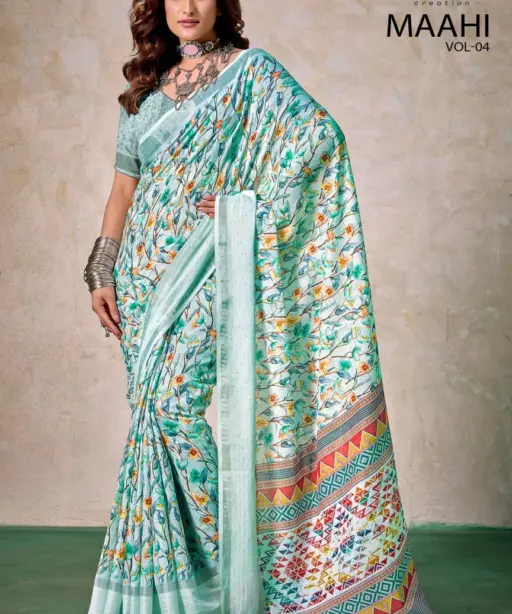 Kashvi Maahi Vol 4 Linen with Sequence Border Saree Collection