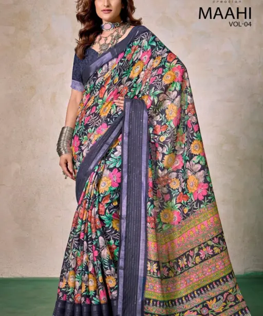 Kashvi Maahi Vol 4 Linen with Sequence Border Saree Collection