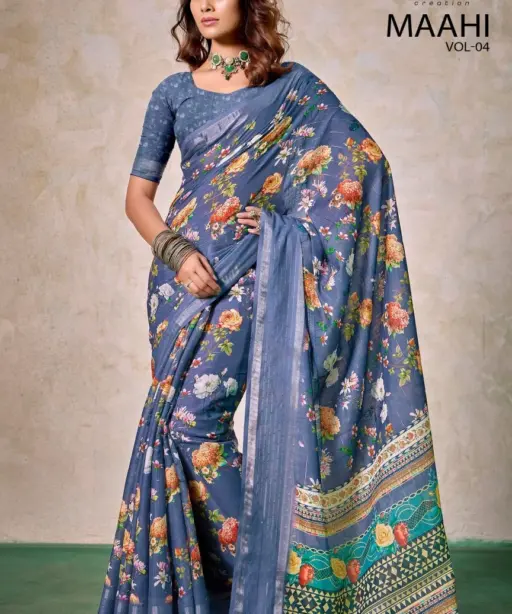 Kashvi Maahi Vol 4 Linen with Sequence Border Saree Collection