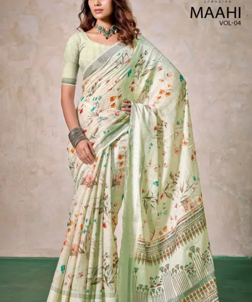 Kashvi Maahi Vol 4 Linen with Sequence Border Saree Collection
