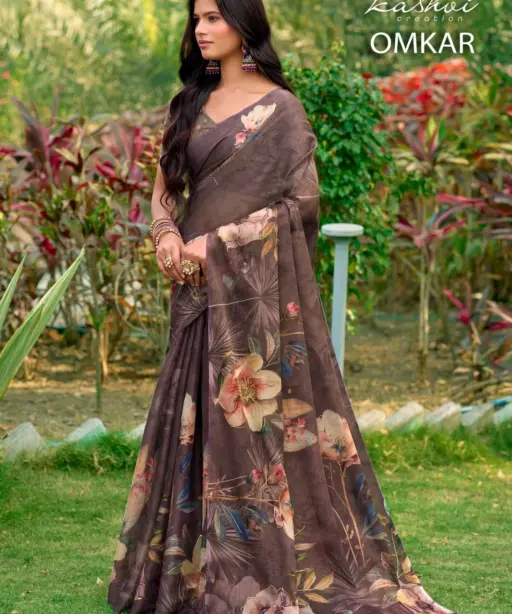 Kashvi Omkar Silk with Foil Work Casual Wear Saree Collection