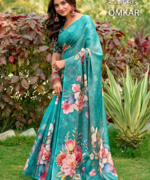 Kashvi Omkar Silk with Foil Work Casual Wear Saree Collection