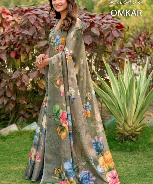 Kashvi Omkar Silk with Foil Work Casual Wear Saree Collection