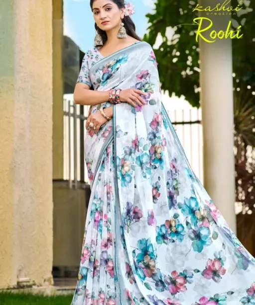Kashvi Roohi Raga Digital Printed Casual Wear Saree Collection