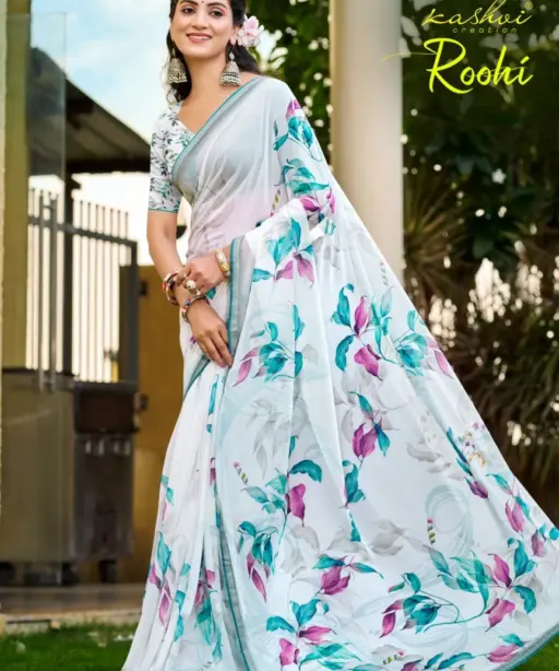 Kashvi Roohi Raga Digital Printed Casual Wear Saree Collection