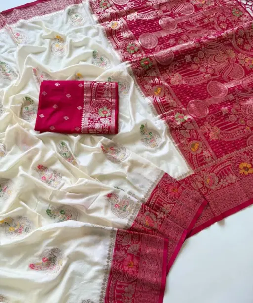 Kc 201 Khadi Crepe Georgette Zari Work Saree Collection